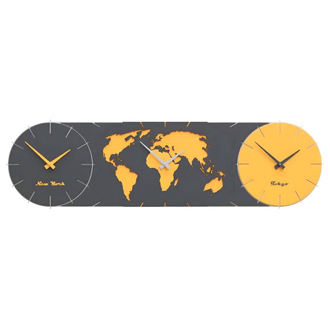 Multi Time Zone Wall Clock - Timeless Atlas