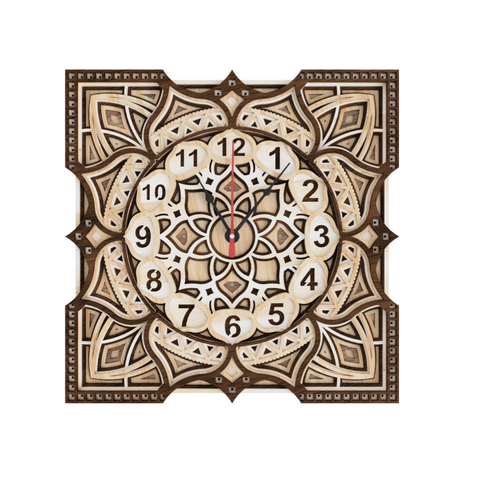 Heritage Wall Clock - Timeless Clocks – Sacred Mandala Wooden Clock