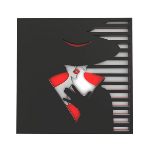 Enigmatic Glamour – Layered Abstract Lady Wall Art