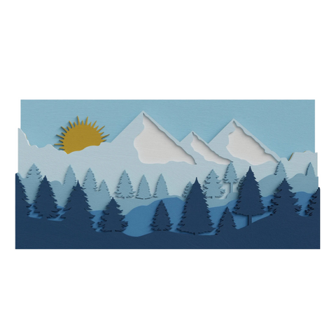 "Alpine Wall Art – Layered Wooden Mountain Art" 🏔️🌄