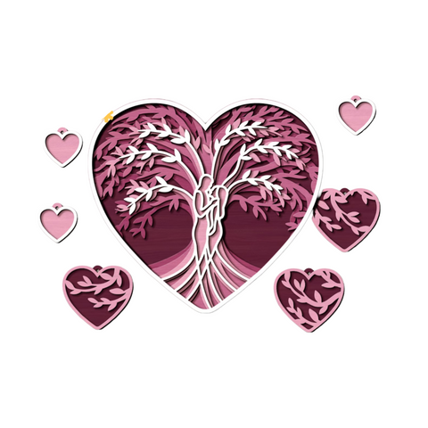 "Eternal Love Art – The Eternal Love Tree in Layered Wooden Art" 💕🌳
