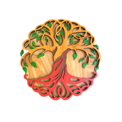 "Eldertree Essence – The Eternal Cycle of Life in Layered Wood Art" 🌳🔥✨