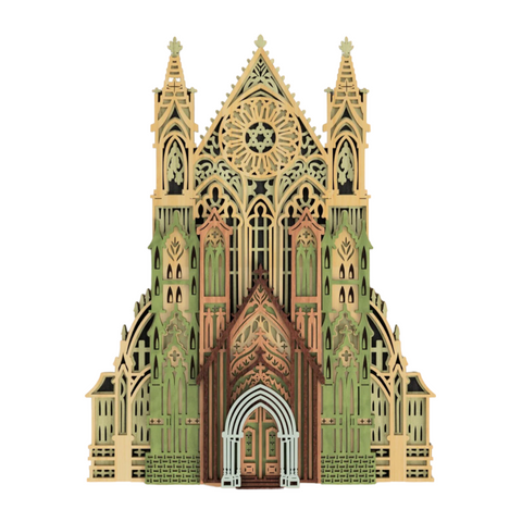 "Cathedral Wood Wall Decor – The Enchanted Cathedral of Time" 🏰✨