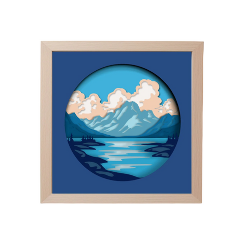 Natural Wood Wall Art – The Timeless Symphony of Peaks & Waters 🏔️✨