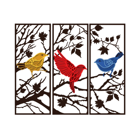 "Three Little Birds Art – The Harmonious Flight of the Eternal Three" 🕊️🔥