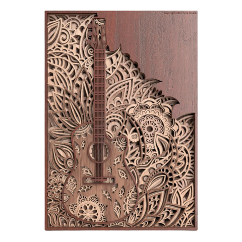 "Guitar Wood Art – Where Strings and Silence Converge" 🎸✨