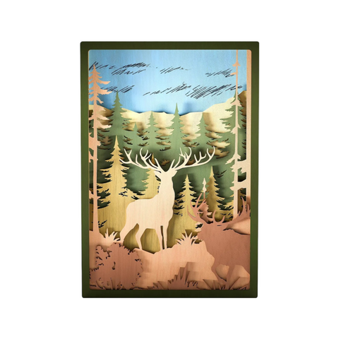 "Deer Wall Art – A Journey Beyond the Forest Veil" 🌲🦌✨
