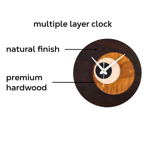 "Eclipse Harmony Wooden Wall Clock – Minimalist and Modern"