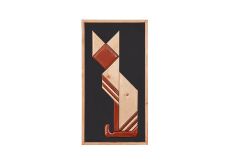 Cat Figure Tangram Wooden Art wall decor