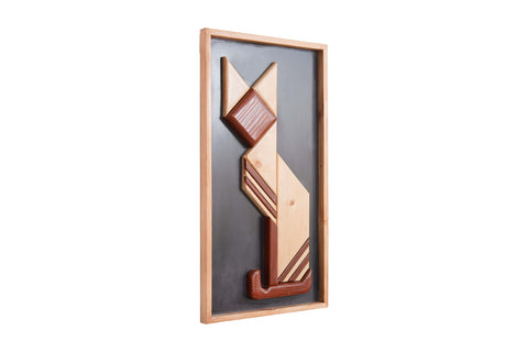 Cat Figure Tangram Wooden Art wall decor