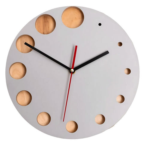 Lunar Phase Wooden Wall Clock – Minimalist Cosmic Design