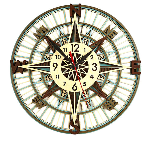 Voyager’s Compass 3D Wall Clock – Navigate Time with Elegance