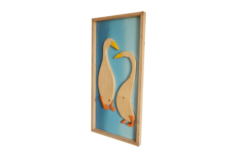 Wooden Goose love art decor