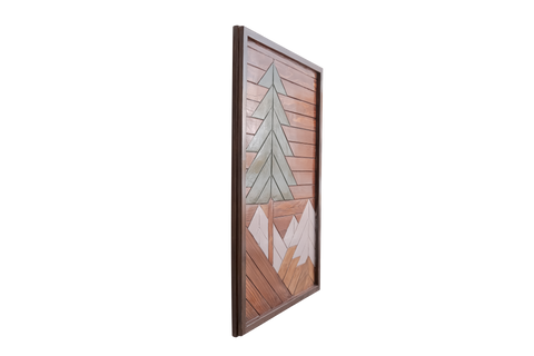 Natural wood scenic Tree mountain Wall hanging