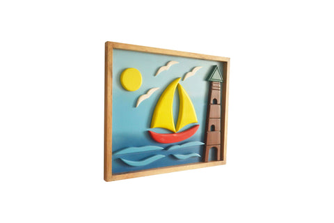 Sailing on Ocean waves wall hanging