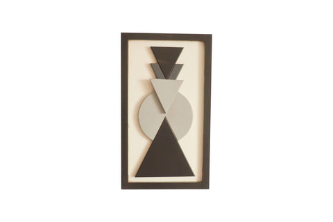 Geomatric Black and Beige Triangle Circle Wall Art