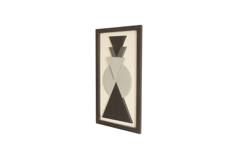 Geomatric Black and Beige Triangle Circle Wall Art