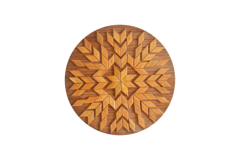 Decorative Round rustic wooden art peace