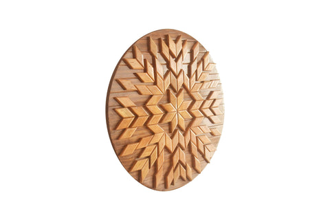 Decorative Round rustic wooden art peace