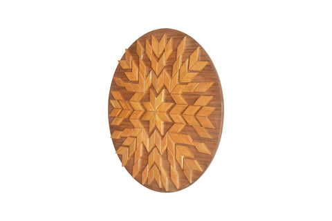 Decorative Round rustic wooden art peace