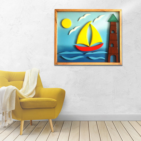 Sailing on Ocean waves wall hanging