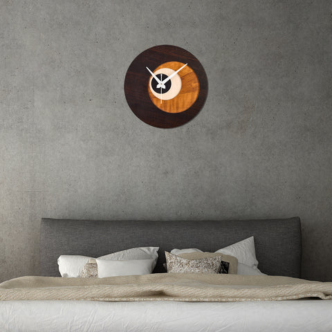 "Eclipse Harmony Wooden Wall Clock – Minimalist and Modern"