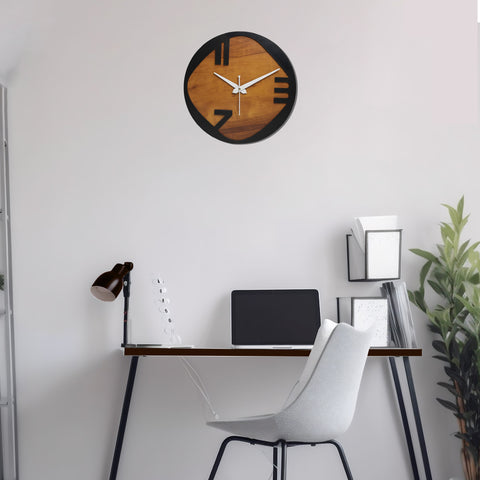 Avant-Garde Asymmetric Wooden Wall Clock