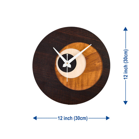 "Eclipse Harmony Wooden Wall Clock – Minimalist and Modern"