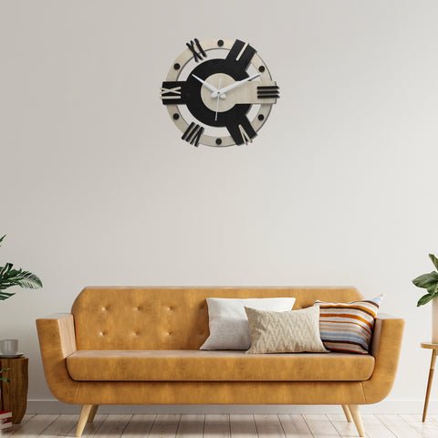 ChronoSphere Wooden Wall Clock – Artful Geometric Timepiece