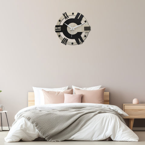 ChronoSphere Wooden Wall Clock – Artful Geometric Timepiece