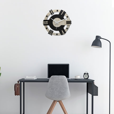 ChronoSphere Wooden Wall Clock – Artful Geometric Timepiece