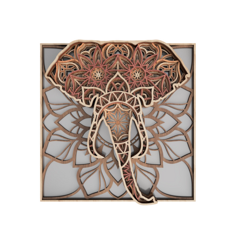 The Elephant Mandala Wall Art - Majestic Guardian