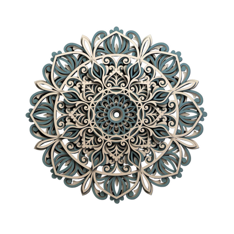 Divine Equilibrium Mandala – Antique Layered Wooden Art for Tranquil Interiors