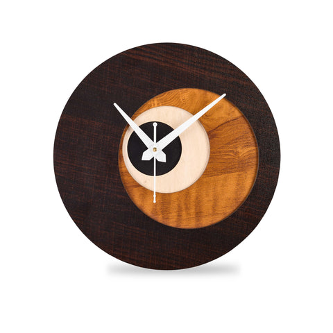 "Eclipse Harmony Wooden Wall Clock – Minimalist and Modern"