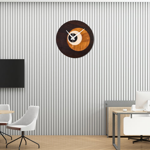 "Eclipse Harmony Wooden Wall Clock – Minimalist and Modern"